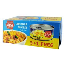 لونا جبن شيدر علب 3+1*113جم